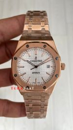 Audemars Piguet Royal Oak Beyaz Kadran 15400OR Rose Replika Saat