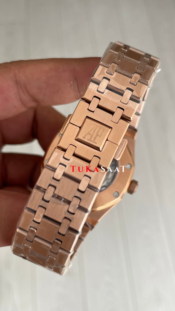Audemars Piguet Royal Oak Beyaz Kadran 15400OR Rose Replika Saat