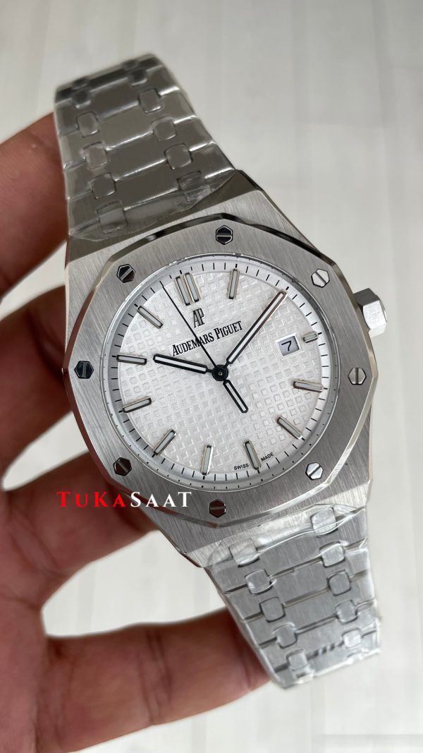 Audemars Piguet Royal Oak Beyaz Kadran 15510ST Replika Saat Audemars Piguet Royal Oak Beyaz Kadran 15510ST Replika Saat