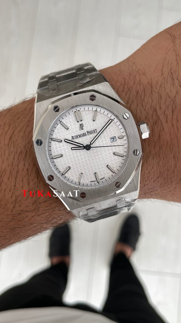Audemars Piguet Royal Oak Beyaz Kadran 15510ST Replika Saat Audemars Piguet Royal Oak Beyaz Kadran 15510ST Replika Saat
