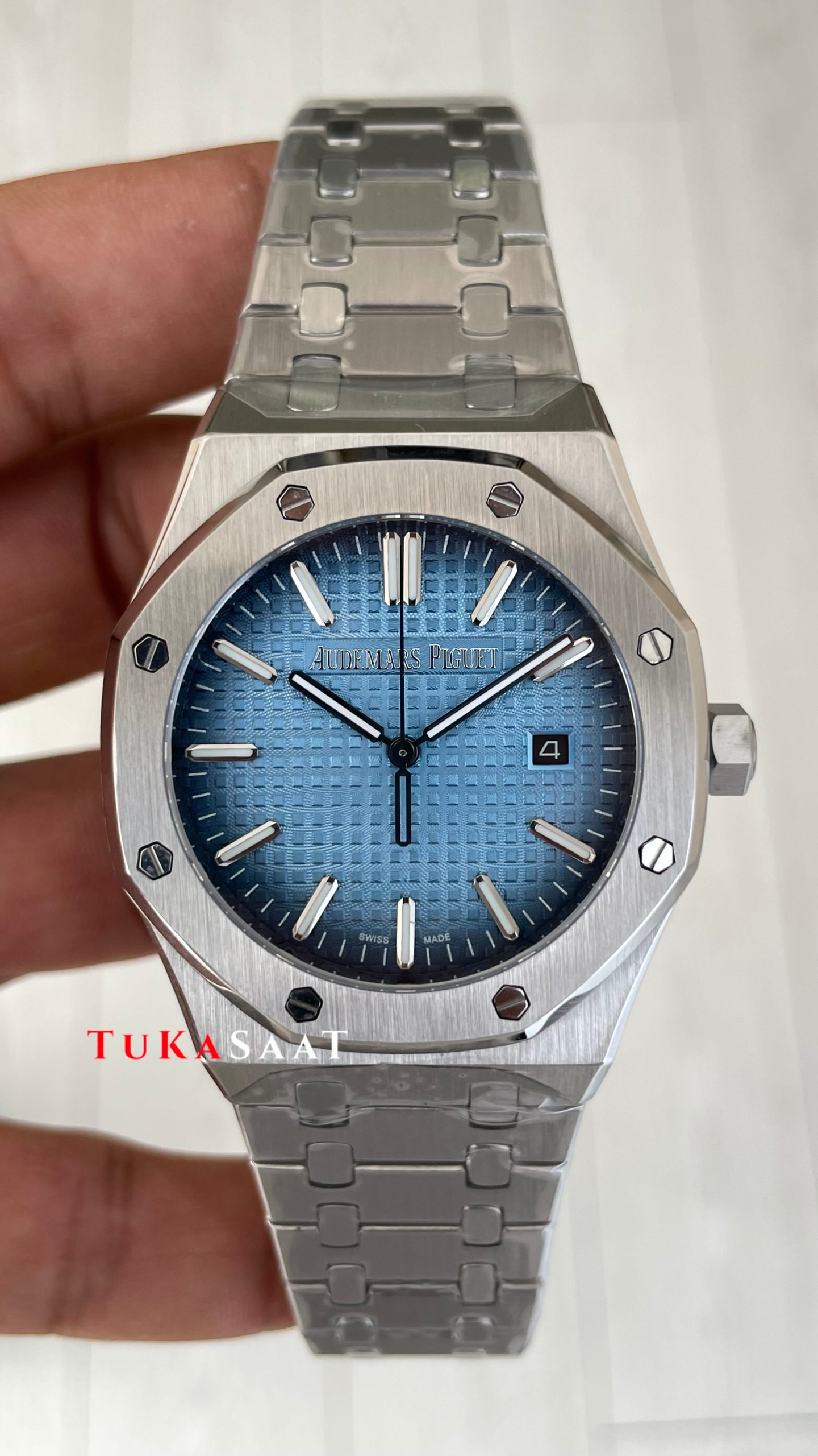 Audemars Piguet Royal Oak Buz Mavi Kadran 15510BC Replika Saat Audemars Piguet Royal Oak Buz Mavi Kadran 15510BC Replika Saat