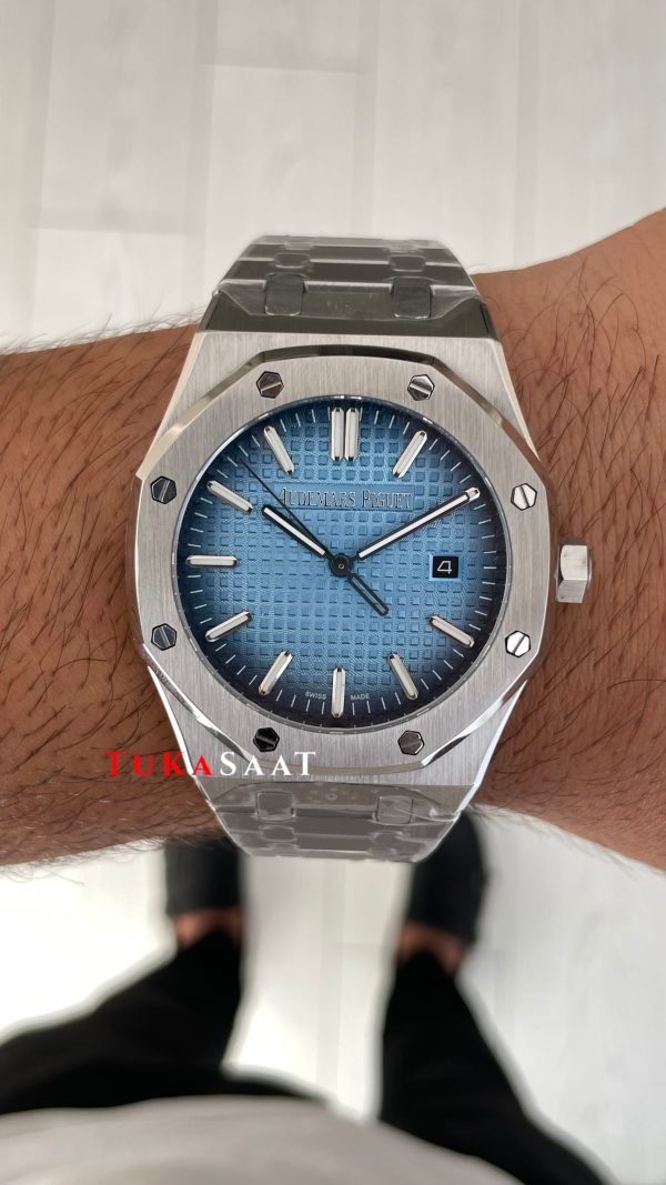 Audemars Piguet Royal Oak Buz Mavi Kadran 15510BC Replika Saat Audemars Piguet Royal Oak Buz Mavi Kadran 15510BC Replika Saat