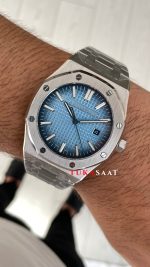 Audemars Piguet Royal Oak Buz Mavi Kadran 15510BC Replika Saat