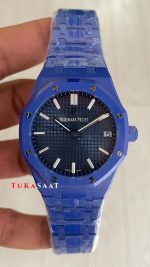 Audemars Piguet Royal Oak Ceramic Blue 15510ST Mavi Kadran 41mm Mavi Seramik Super Clone Swiss ETA Saat APS Factory