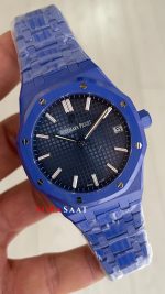 Audemars Piguet Royal Oak Ceramic Blue 15510ST Mavi Kadran 41mm Mavi Seramik Super Clone Swiss ETA Saat APS Factory