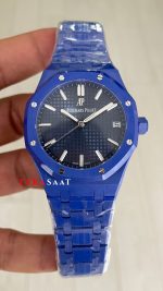 Audemars Piguet Royal Oak Ceramic Blue 15510ST Mavi Kadran 41mm Mavi Seramik Super Clone Swiss ETA Saat APS Factory