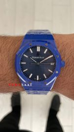 Audemars Piguet Royal Oak Ceramic Blue 15510ST Mavi Kadran 41mm Mavi Seramik Super Clone Swiss ETA Saat APS Factory