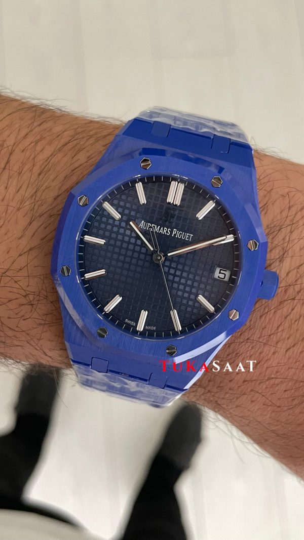 Audemars Piguet Royal Oak Ceramic Blue 15510ST Mavi Kadran 41mm Mavi Seramik Super Clone Swiss ETA Saat APS Factory Audemars Piguet Royal Oak Ceramic Blue 15510ST Mavi Kadran 41mm Mavi Seramik Super Clone Swiss ETA Saat APS Factory