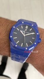 Audemars Piguet Royal Oak Ceramic Blue 15510ST Mavi Kadran 41mm Mavi Seramik Super Clone Swiss ETA Saat APS Factory