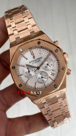 Audemars Piguet Royal Oak Chronograph 26240OR Beyaz Kadran Rose Replika Saat
