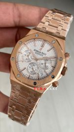 Audemars Piguet Royal Oak Chronograph 26240OR Beyaz Kadran Rose Replika Saat