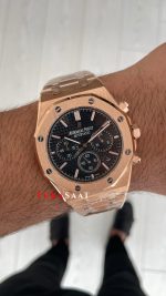 Audemars Piguet Royal Oak Chronograph 26240OR Siyah Kadran Rose Replika Saat