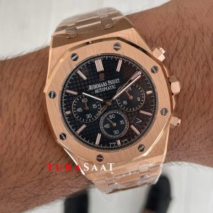 Audemars Piguet Royal Oak Chronograph 26240OR Siyah Kadran Rose Replika Saat