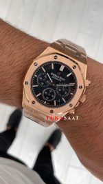 Audemars Piguet Royal Oak Chronograph 26240OR Siyah Kadran Rose Replika Saat