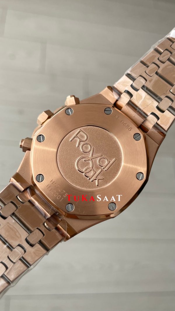 Audemars Piguet Royal Oak Chronograph 26240OR Siyah Kadran Rose Replika Saat Audemars Piguet Royal Oak Chronograph 26240OR Siyah Kadran Rose Replika Saat