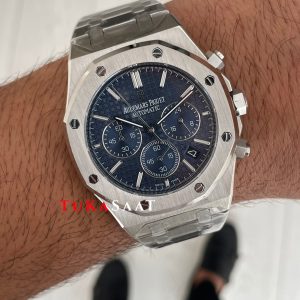 Audemars Piguet Royal Oak Chronograph 26240ST Mavi Kadran 41 mm Silver Replika Saat