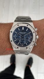 Audemars Piguet Royal Oak Chronograph 26240ST Mavi Kadran 41 mm Silver Replika Saat