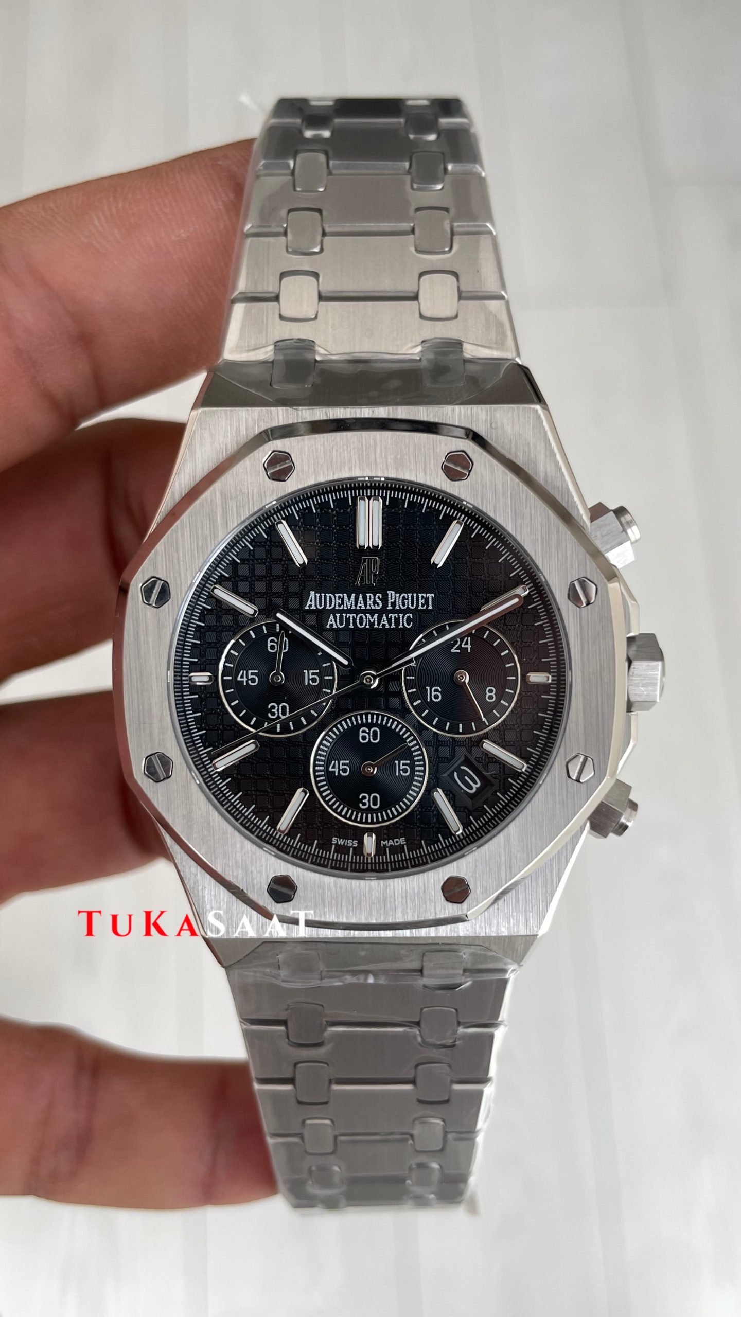 Audemars Piguet Royal Oak Chronograph 26240ST Siyah Kadran 41 mm Silver Replika Saat Audemars Piguet Royal Oak Chronograph 26240ST Siyah Kadran 41 mm Silver Replika Saat