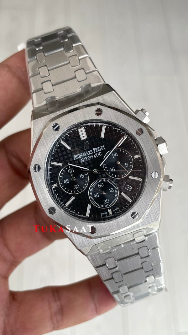 Audemars Piguet Royal Oak Chronograph 26240ST Siyah Kadran 41 mm Silver Replika Saat Audemars Piguet Royal Oak Chronograph 26240ST Siyah Kadran 41 mm Silver Replika Saat