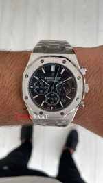 Audemars Piguet Royal Oak Chronograph 26240ST Siyah Kadran 41 mm Silver Replika Saat