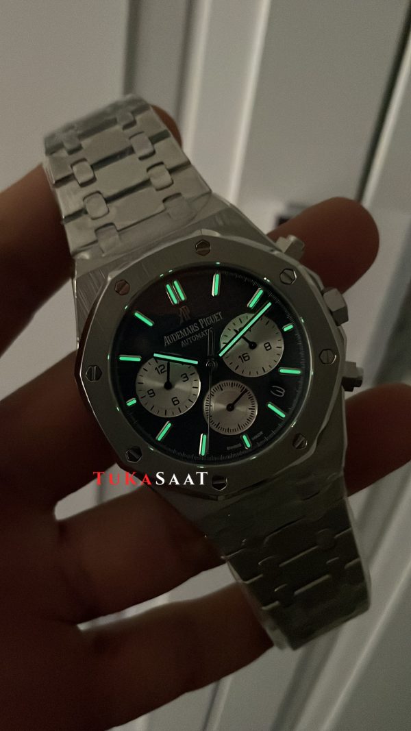 Audemars Piguet Royal Oak Chronograph 26331ST Mavi Kadran 41mm Silver Replika Saat Audemars Piguet Royal Oak Chronograph 26331ST Mavi Kadran 41mm Silver Replika Saat