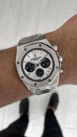 Audemars Piguet Royal Oak Chronograph 26331ST Panda Beyaz Kadran 41mm Silver Replika Saat