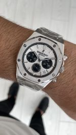 Audemars Piguet Royal Oak Chronograph 26331ST Panda Beyaz Kadran 41mm Silver Replika Saat
