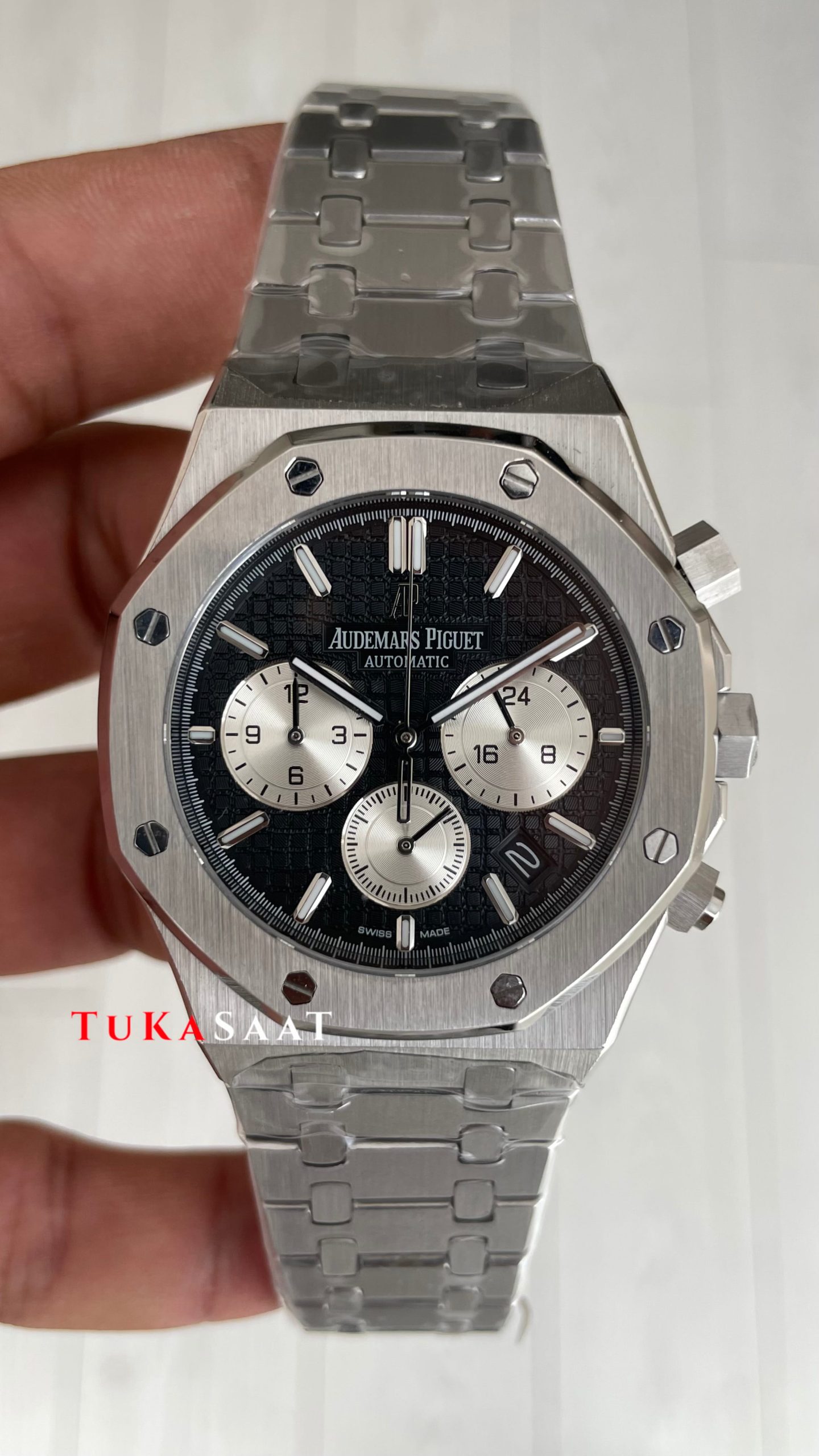 Audemars Piguet Royal Oak Chronograph 26331ST Siyah Kadran 41mm Silver Replika Saat Audemars Piguet Royal Oak Chronograph 26331ST Siyah Kadran 41mm Silver Replika Saat