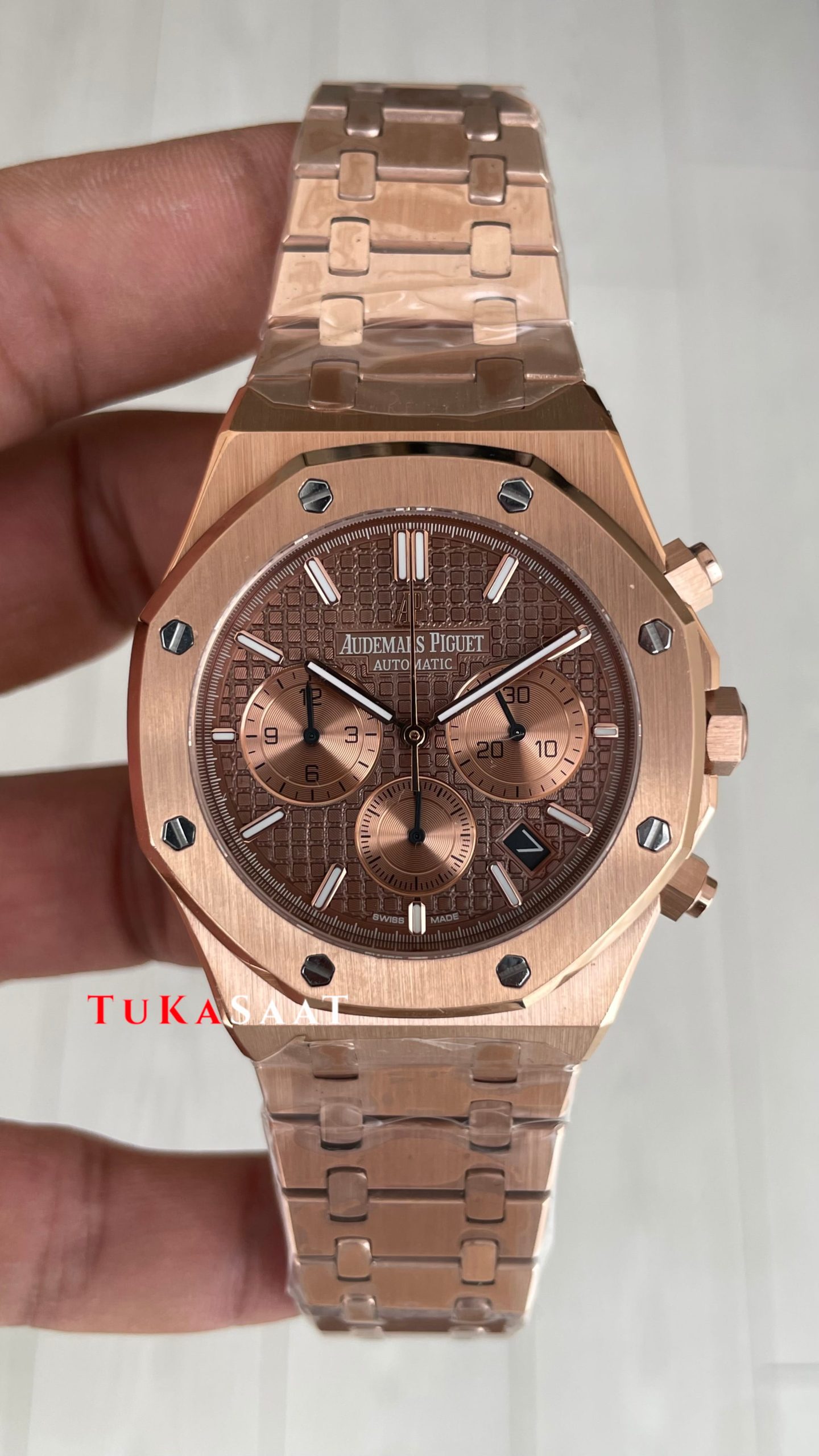 Audemars Piguet Royal Oak Chronograph Kahverengi Kadran 26331OR Chocolate Rose Replika Saat Audemars Piguet Royal Oak Chronograph Kahverengi Kadran 26331OR Chocolate Rose Replika Saat