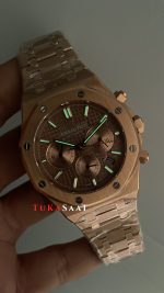 Audemars Piguet Royal Oak Chronograph Kahverengi Kadran 26331OR Chocolate Rose Replika Saat
