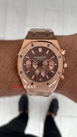 Audemars Piguet Royal Oak Chronograph Kahverengi Kadran 26331OR Chocolate Rose Replika Saat