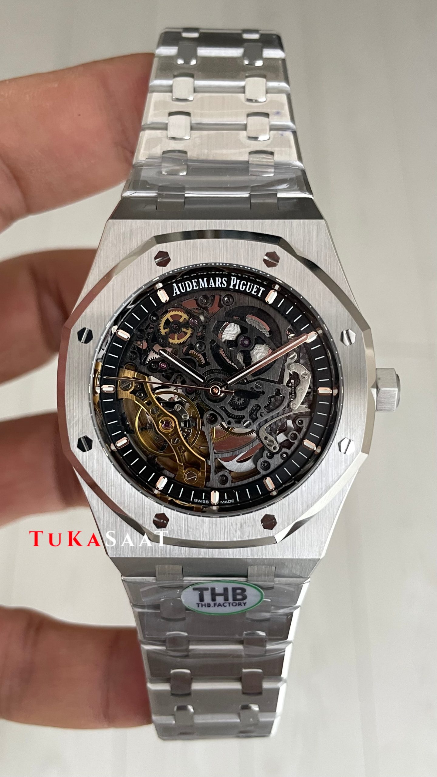 Audemars Piguet Royal Oak Double Balance Wheel Openwork 15407ST Silver 41mm Super Clone ETA Swiss THB Factory Audemars Piguet Royal Oak Double Balance Wheel Openwork 15407ST Silver 41mm Super Clone ETA Swiss THB Factory