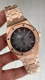 Audemars Piguet Royal Oak Jumbo Extra Thin Füme Gri Kadran 16202OR Rose 50th Anniversary Replika Saat