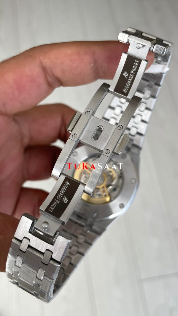 Audemars Piguet Royal Oak Jumbo Extra Thin Siyah Kadran 16202ST 50th Anniversary Replika Saat Audemars Piguet Royal Oak Jumbo Extra Thin Siyah Kadran 16202ST 50th Anniversary Replika Saat