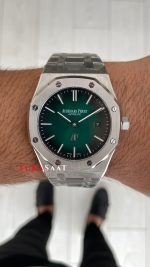 Audemars Piguet Royal Oak Jumbo Extra Thin Yeşil Kadran 16202PT 50th Anniversary Replika Saat