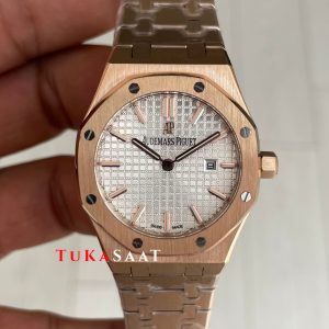 Audemars Piguet Royal Oak Lady Beyaz Kadran 67650OR Rose 33mm Kadın Replika Saat