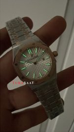 Audemars Piguet Royal Oak Lady Beyaz Kadran 67651SR Silver Rose 33mm Kadın Replika Saat