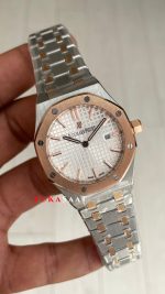 Audemars Piguet Royal Oak Lady Beyaz Kadran 67651SR Silver Rose 33mm Kadın Replika Saat