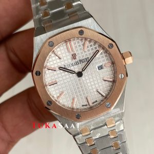 Audemars Piguet Royal Oak Lady Beyaz Kadran 67651SR Silver Rose 33mm Kadın Replika Saat