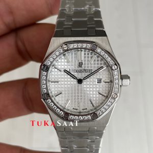Audemars Piguet Royal Oak Lady Diamond Beyaz Kadran 67651ST Silver 33mm Kadın Replika Saat