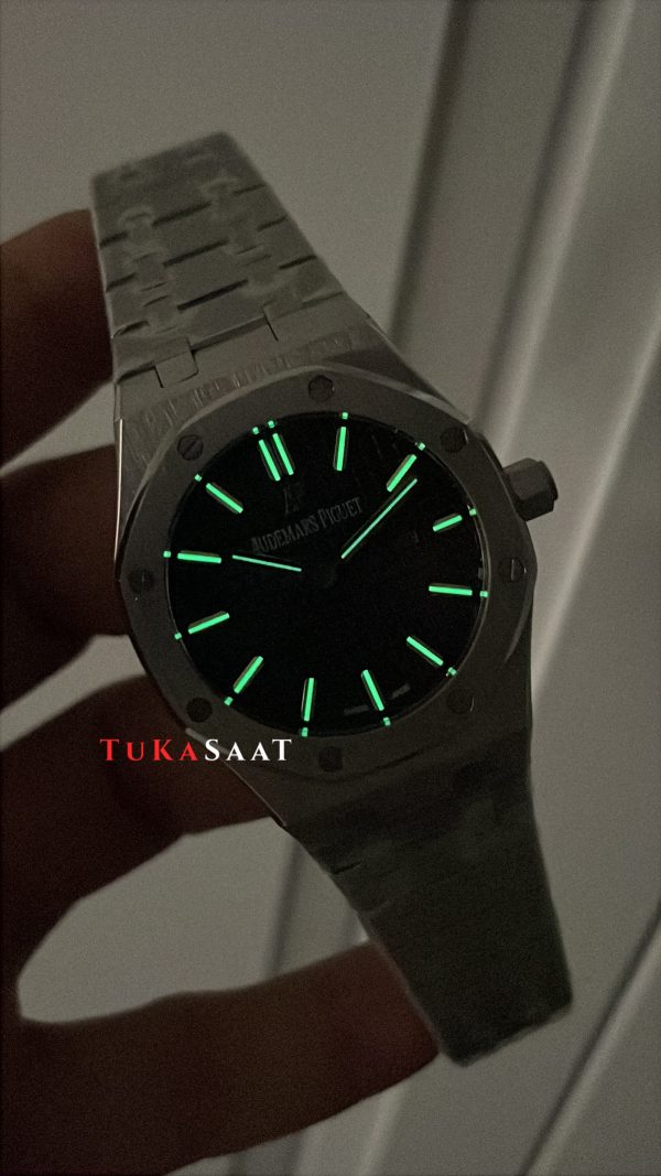 Audemars Piguet Royal Oak Lady Siyah Kadran 67650ST Silver 33mm Kadın Replika Saat Audemars Piguet Royal Oak Lady Siyah Kadran 67650ST Silver 33mm Kadın Replika Saat