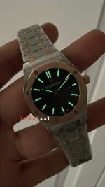 Audemars Piguet Royal Oak Lady Siyah Kadran 67651SR Silver Rose 33mm Kadın Replika Saat