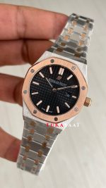 Audemars Piguet Royal Oak Lady Siyah Kadran 67651SR Silver Rose 33mm Kadın Replika Saat