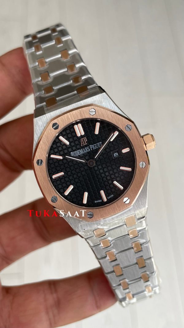 Audemars Piguet Royal Oak Lady Siyah Kadran 67651SR Silver Rose 33mm Kadın Replika Saat Audemars Piguet Royal Oak Lady Siyah Kadran 67651SR Silver Rose 33mm Kadın Replika Saat