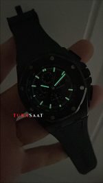 Audemars Piguet Royal Oak Offshore Carbon Siyah Kadran 26400AU Black 43mm Replika Saat