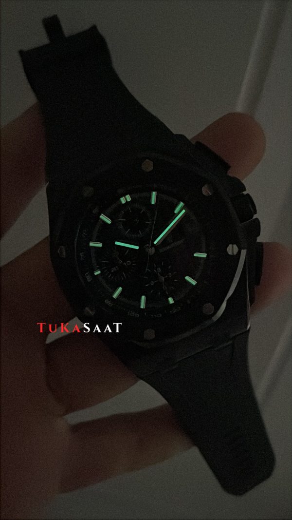Audemars Piguet Royal Oak Offshore Carbon Siyah Kadran 26400AU Black 43mm Replika Saat Audemars Piguet Royal Oak Offshore Carbon Siyah Kadran 26400AU Black 43mm Replika Saat
