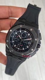 Audemars Piguet Royal Oak Offshore Carbon Siyah Kadran 26400AU Black 43mm Replika Saat