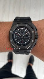 Audemars Piguet Royal Oak Offshore Carbon Siyah Kadran 26400AU Black 43mm Replika Saat