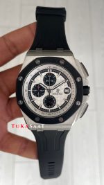 Audemars Piguet Royal Oak Offshore Chronograph Beyaz Kadran 26400SO Rubber 43 mm White Dial Replika Saat