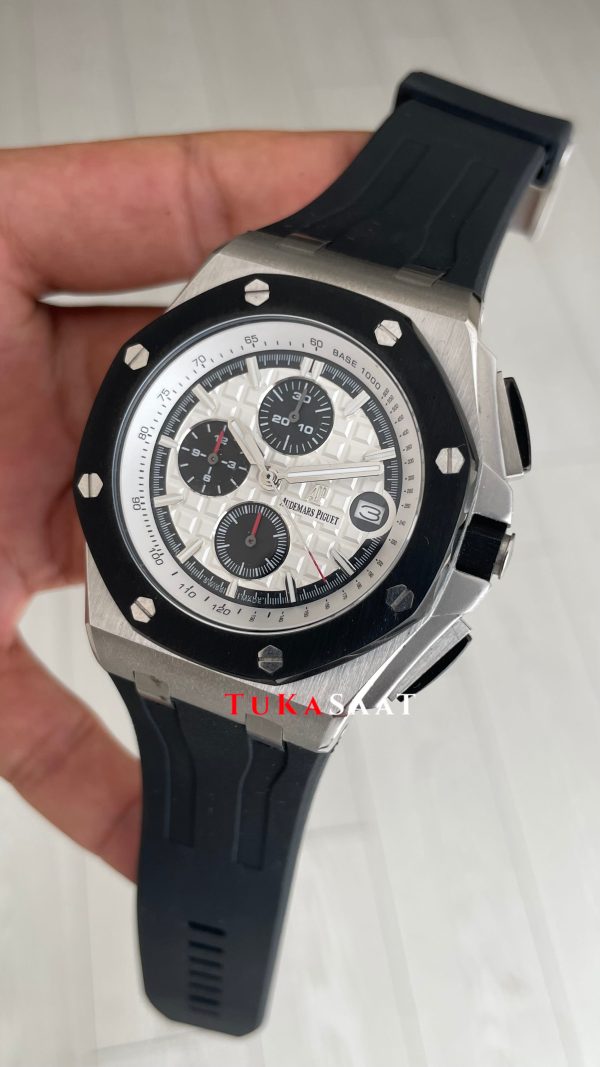 Audemars Piguet Royal Oak Offshore Chronograph Beyaz Kadran 26400SO Rubber 43 mm White Dial Replika Saat Audemars Piguet Royal Oak Offshore Chronograph Beyaz Kadran 26400SO Rubber 43 mm White Dial Replika Saat